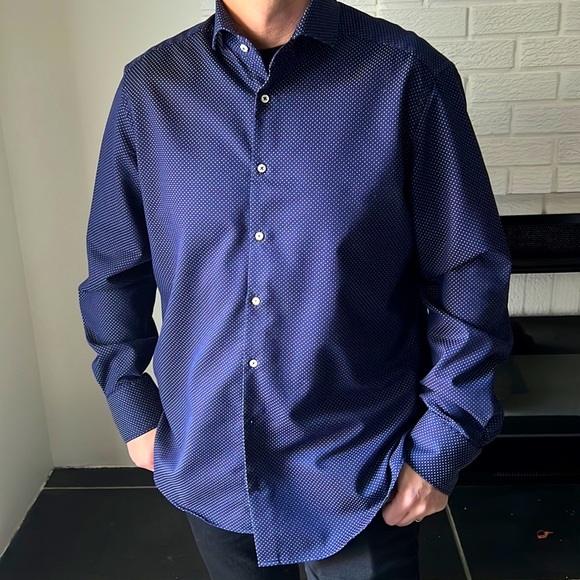 Linea In dress shirt Italian made noniron comfort fit - Picture 3 of 16